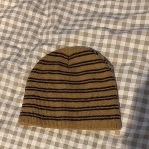 Early 2000’s style Striped Brown and Black Beanie